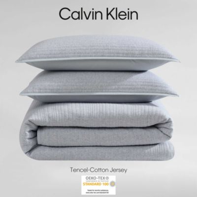 Modern Ribbed Jersey 3 Piece Duvet Cover Set, King