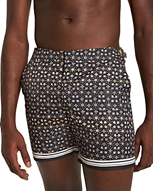 Orlebar Brown Bulldog Printed Swim Shorts In Night Iris