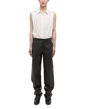 Helmut Lang Leather Carpenter Trousers In Black