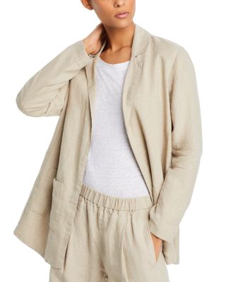 Eileen Fisher - Linen Notch Collar Long Blazer