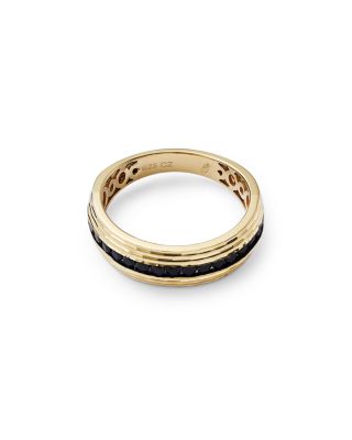 Men's Black Diamond Band in 14K Yellow Gold, 0.50 tcw