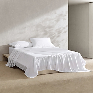 Shop Calvin Klein Solid Washed Cotton Percale 4 Piece Sheet Set, Queen In White