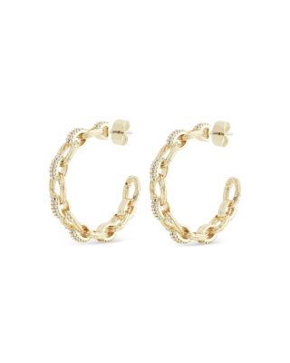 Anabel Aram - Enchanted Forest Chain Hoop Earrings in 18K Gold Plated
