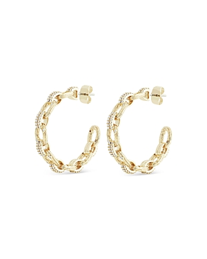 Shop Anabel Aram Enchanted Forest Chain Hoop Earrings In 18k Gold Plated