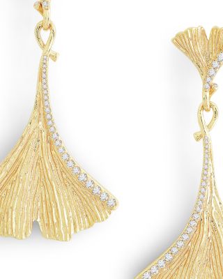 Gingko Large Drop Earrings in 18K Gold Plated 