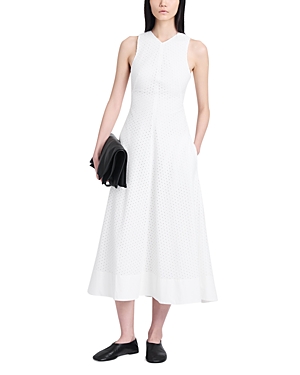 Shop Proenza Schouler White Label Juno Broderie Midi Dress In Off White