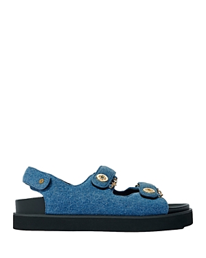 Maje Fardilona Denim Sandals In Denim
