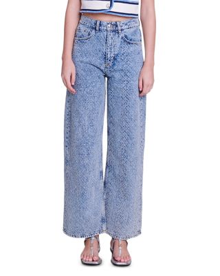 Pokkus High Rise Wide Leg Jeans in Blue