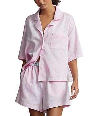 Shop Polo Ralph Lauren Jacquard Boxer Pajamas Set In Prism Pink