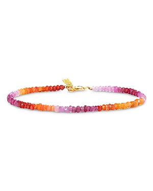 Shop Shashi Natasha Gemstone Bracelet In Orange/purple