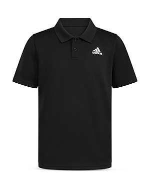 Shop Adidas Originals Boys' Short Sleeved 3 Stripe Mesh Polo - Big Kid In Black