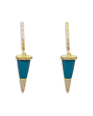 Meira T 14K Yellow Gold Turquoise & Diamond Spike Drop Earrings