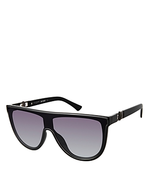 Shop Kurt Geiger Shield Sunglasses, 99mm In Black/purple Gradient
