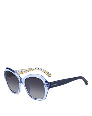 Shop Kate Spade New York Lottie Round Sunglasses, 55mm In Blue/gray Gradient
