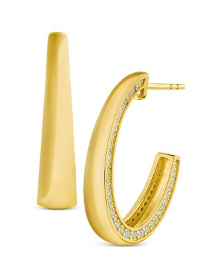 Cz By Kenneth Jay Lane Lane Oval Hoop Earrings