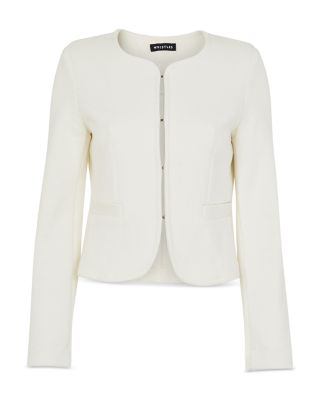 Collarless Jersey Jacket