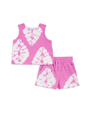 Shop Splendid Girls' Topaz Tie Dyed Shorts Set - Baby In Sherbet