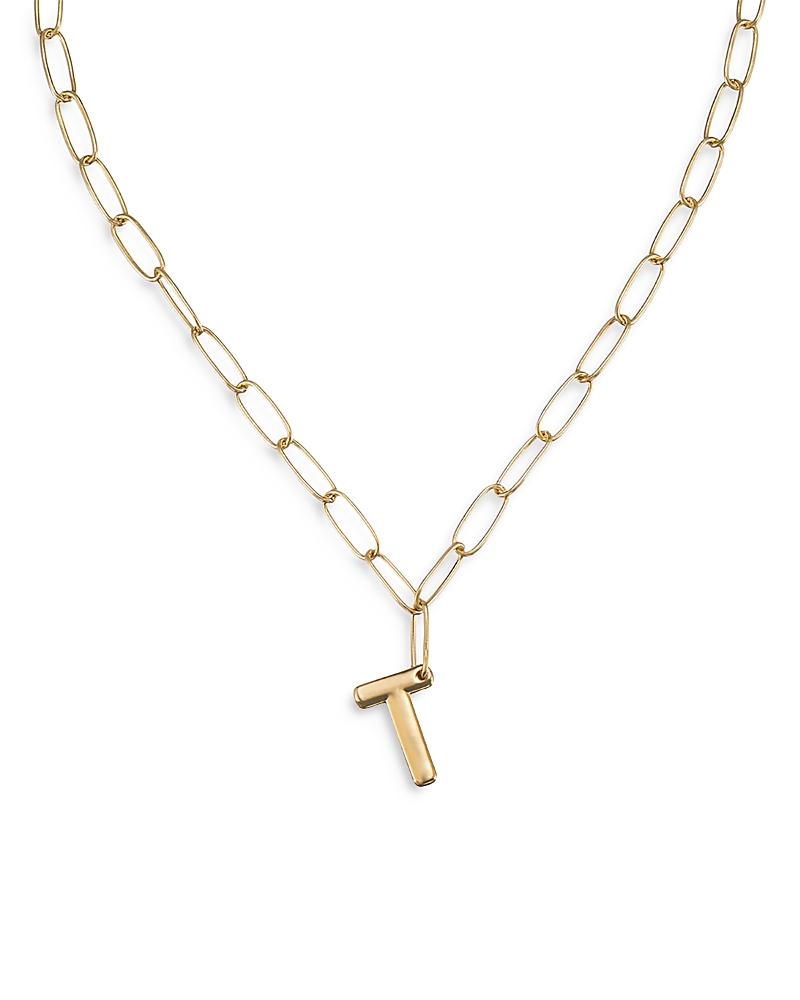 Ettika Paperclip Link Chain Initial Pendant Necklace in 18K Gold Plated, 18