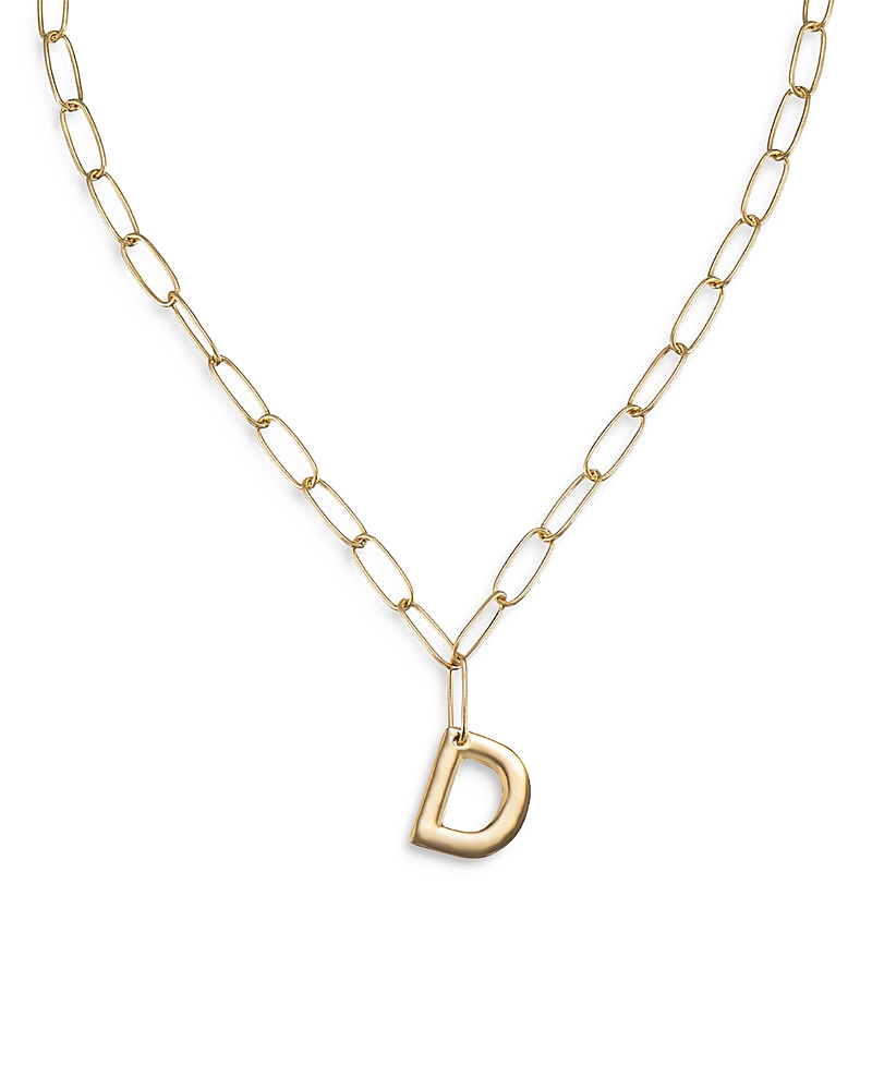 Ettika Paperclip Link Chain Initial Pendant Necklace in 18K Gold Plated, 18