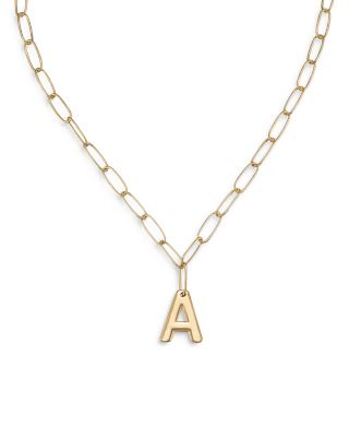 Ettika - Paperclip Link Chain Initial Pendant Necklace in 18K Gold Plated, 18"