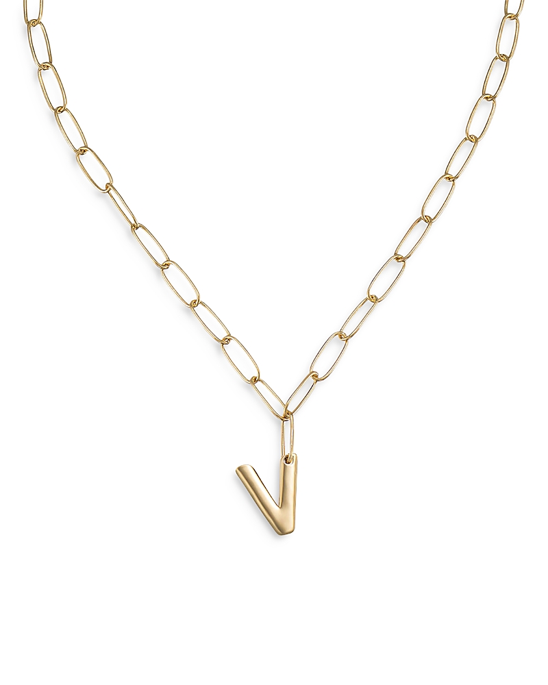 Ettika Paperclip Link Chain Initial Pendant Necklace in 18K Gold Plated, 18