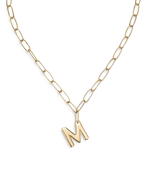 Shop Ettika Paperclip Link Chain Initial Pendant Necklace In 18k Gold Plated, 18 In M