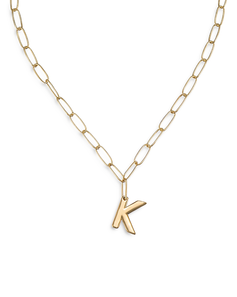 Ettika Paperclip Link Chain Initial Pendant Necklace in 18K Gold Plated, 18