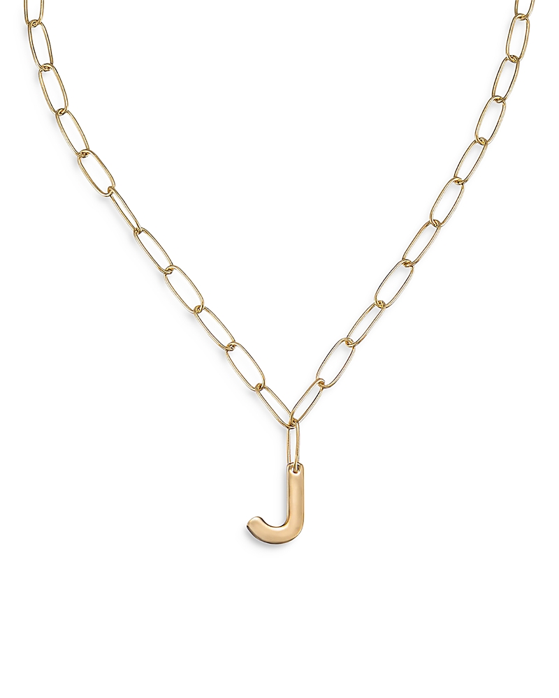 Ettika Paperclip Link Chain Initial Pendant Necklace in 18K Gold Plated, 18