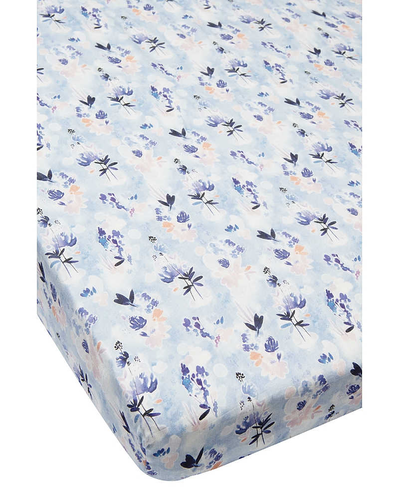 Shop Loulou Lollipop Fitted Crib Sheet In Ink Floral