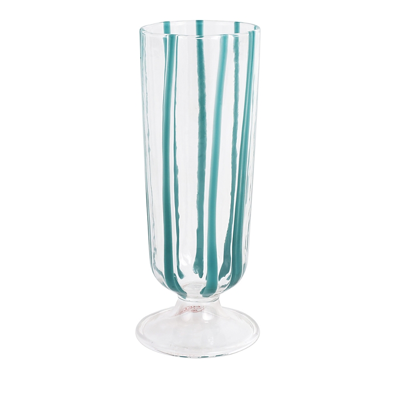 Vietri Nuovo Stripe Champagne Glass In Blue