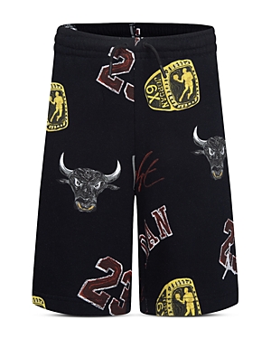 Shop Jordan Boys' Mj Essentials Printed Fleece Shorts - Big Kid In Black
