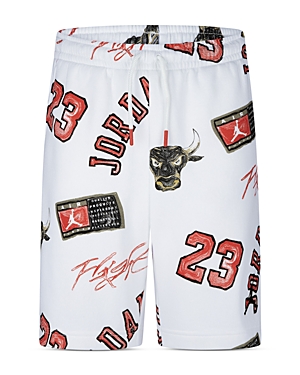 Shop Jordan Boys' Mj Essentials Printed Fleece Shorts - Big Kid In Sail