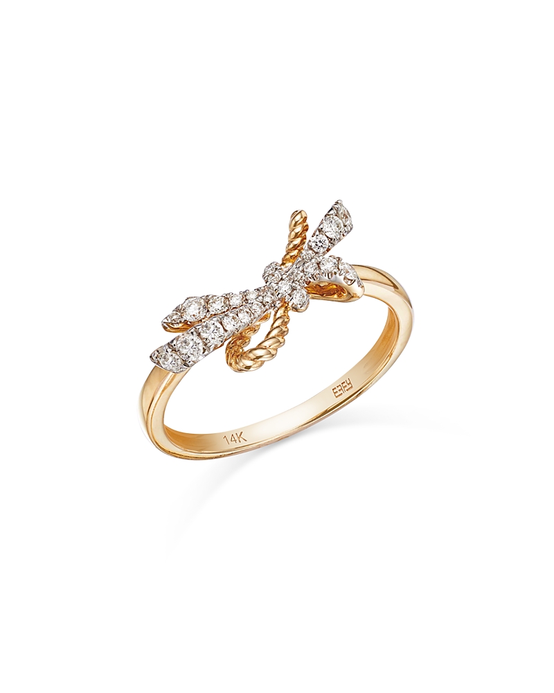 Bloomingdale's Fine Collection Diamond Bow Ring in 14K Yellow Gold, 0.25 tcw