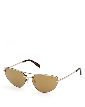 Shop Pucci Cat Eye Sunglasses, 59mm In Gold/brown Mirrored Solid