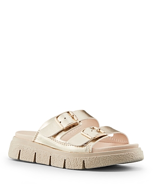 Shop Cougar Women's Piera Buckle Strap Slide Sandals In Platino