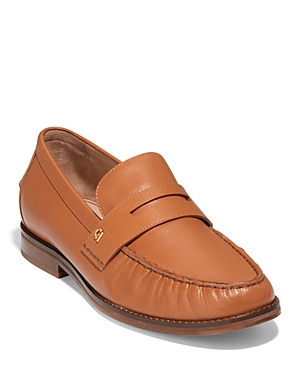 Shop Cole Haan Women's Lux Almond Toe Penny Loafers In Pecan Leather