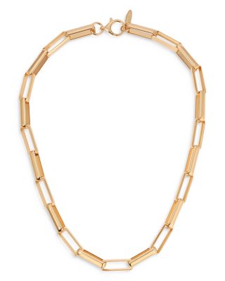 Rectangular Link Chain Necklace, 17"