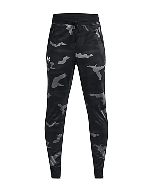 Shop Under Armour Boys' Printed Pennant Tricot Jogger Pants - Big Kid In Downpour Gray
