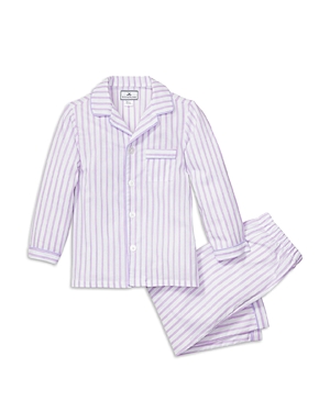 Petite Plume Girls' Lavender French Ticking Pajama Set - Baby, Little Kid, Big Kid