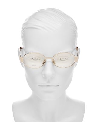 Metal Triomphe Oval Eyeglasses, 53mm