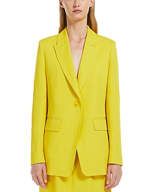 Shop Max Mara Studio Gitane Single Breasted Jacket In Yellow