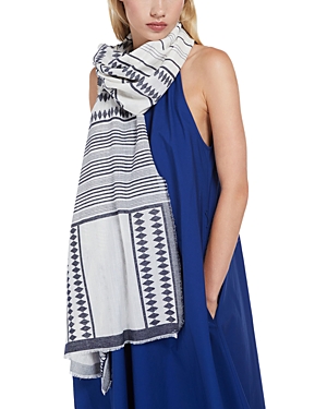 Weekend Max Mara Mirto Fil Coupe Jacquard Stole In White