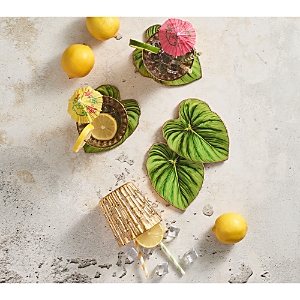 Kim Seybert Tropicana Coasters In Green, Set Of 4 In Green