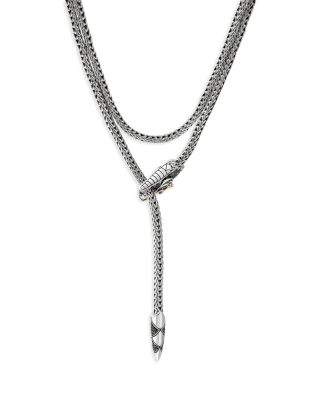 Sterling Silver & 14K Gold Naga Mixed Stone Lariat Necklace, 36"