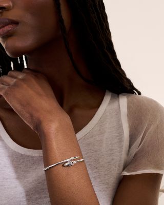 Sterling Silver Naga Blue Sapphire Dragon Cuff Bracelet