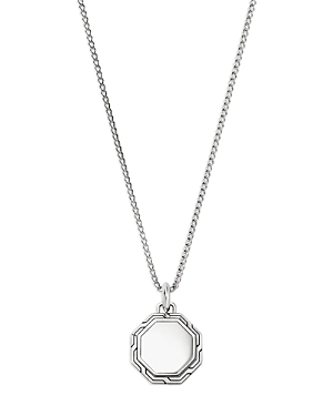 Sterling Silver Octagon Pendant Necklace, 22