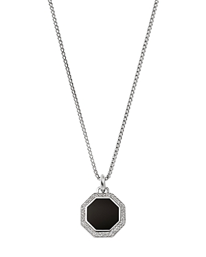 John Hardy Men's Silver Id Onyx & Diamond Hexagon Halo Pendant Necklace, 22
