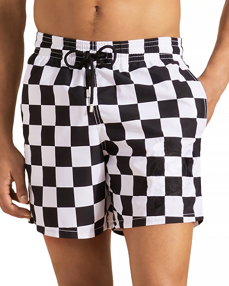 Vilebrequin Swim Shorts With Checkered Pattern In White