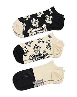 Happy Socks Pets Assorted 3-pack No-show Socks In Black