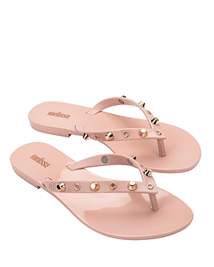 Melissa Women's Studded Slip On Thong Flip Flop Sandals In Pink